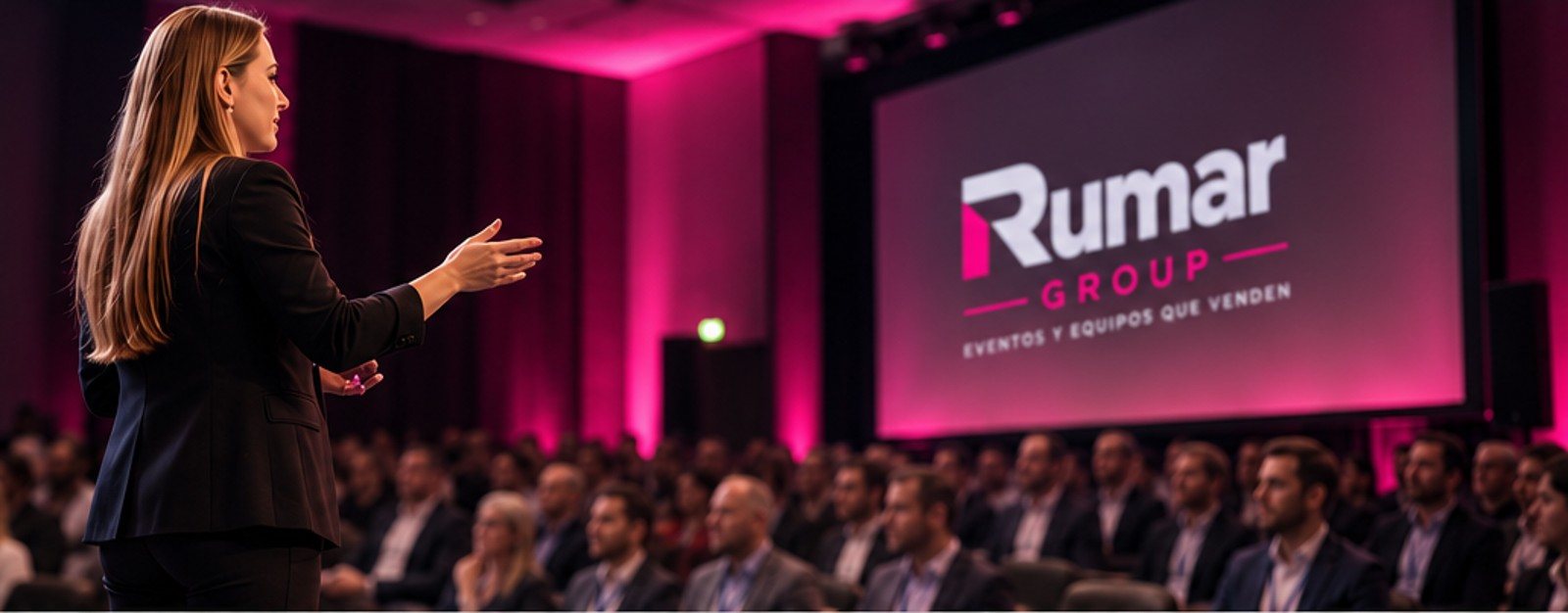 Visual conceptual de un evento corporativo de Rumar Group